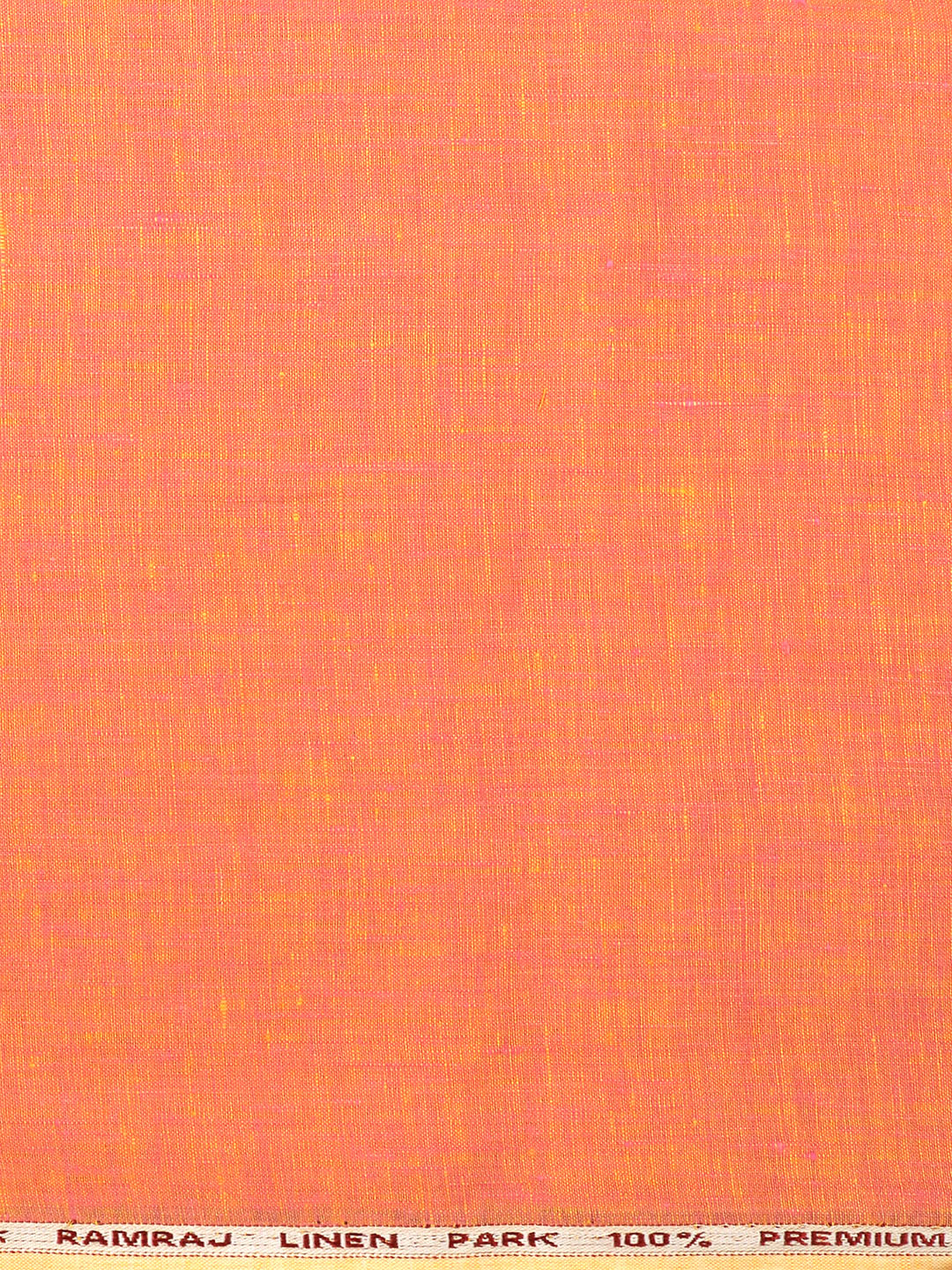 Pure Linen Orange & Pink Mixed Plain Shirt Fabric Irish 8080-Zoom view