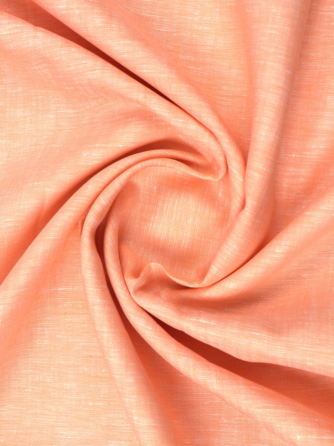 Pure Linen Colour Plain Shirt Fabric Light Orange Irish 8080