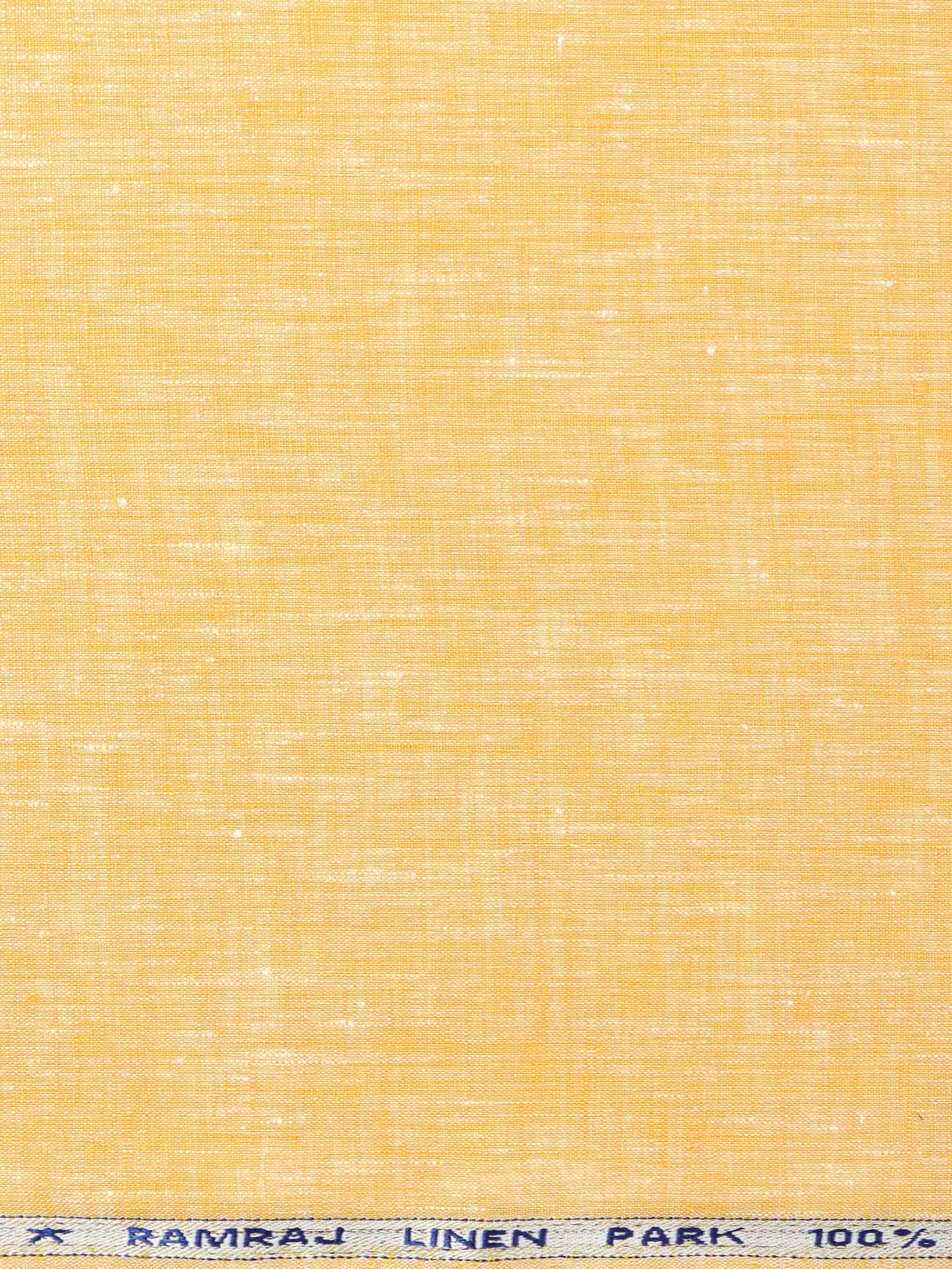 Pure Linen Colour Plain Shirt Fabric Light Orange Irish 8080-Zoom view