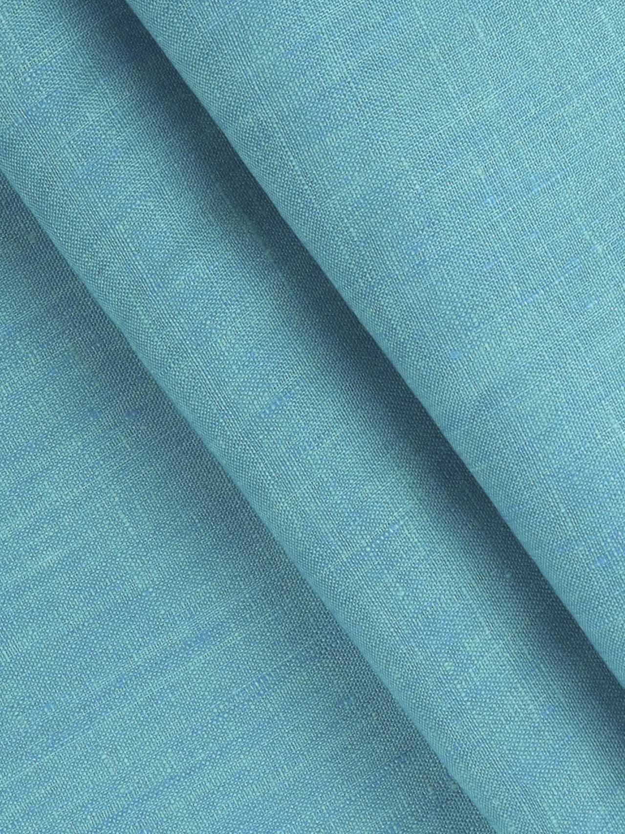 Pure Linen Colour Plain Shirt Fabric Blue Irish 8080