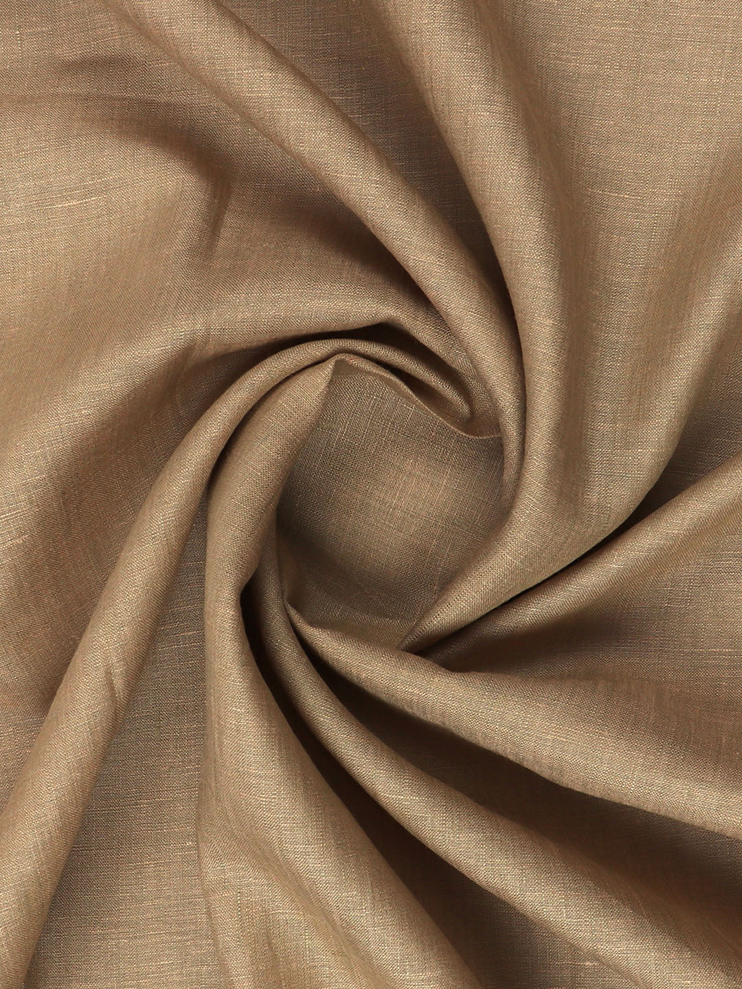 Pure Linen Colour Plain Shirt Fabric Brown Irish 8080