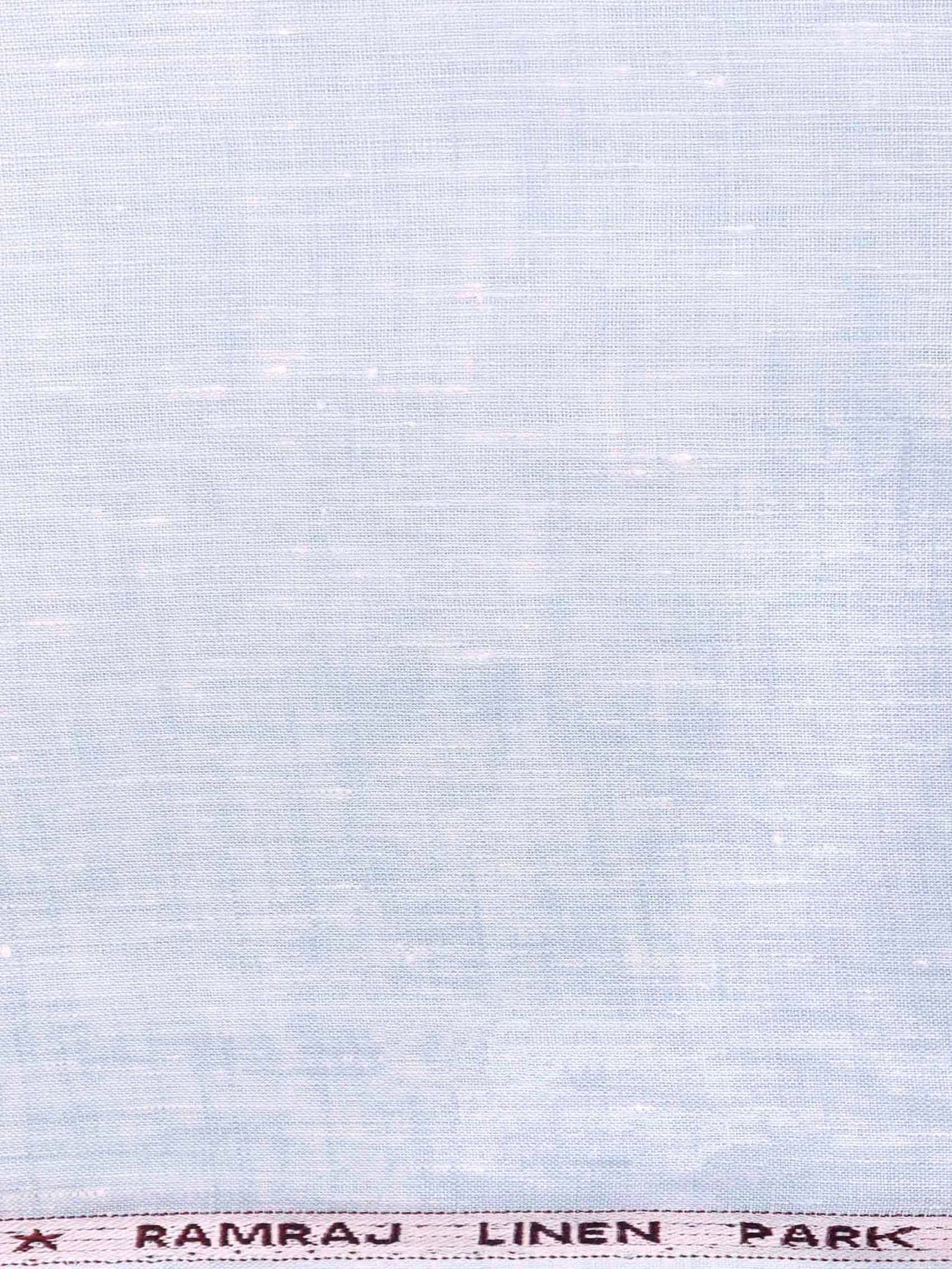 Pure Linen Colour Plain Shirt Fabric Light Blue Irish 8080-Zoom view