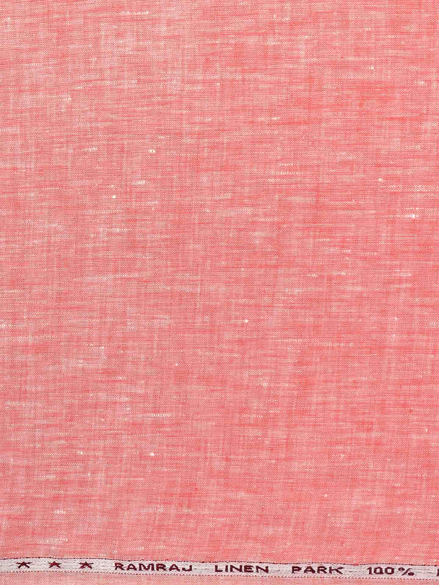 Pure Linen Colour Plain Shirt Fabric Pink Irish 8080-Zoom view