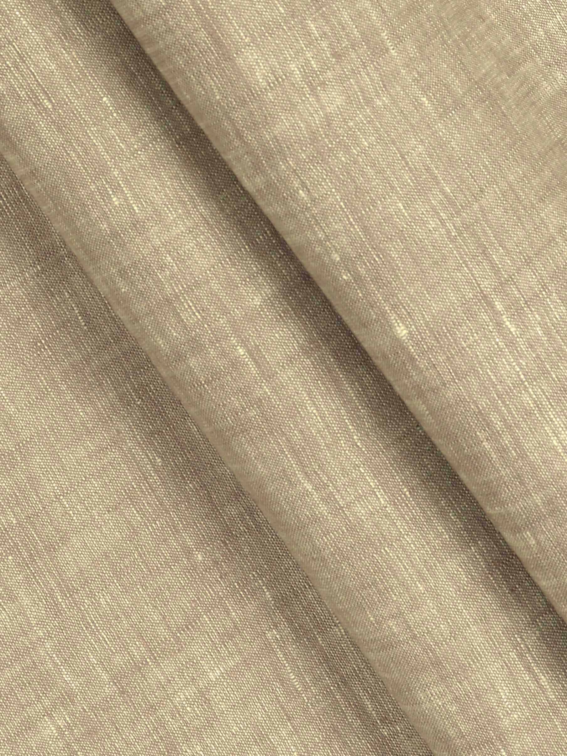 Pure Linen Colour Plain Shirt Fabric Brown Irish 8080