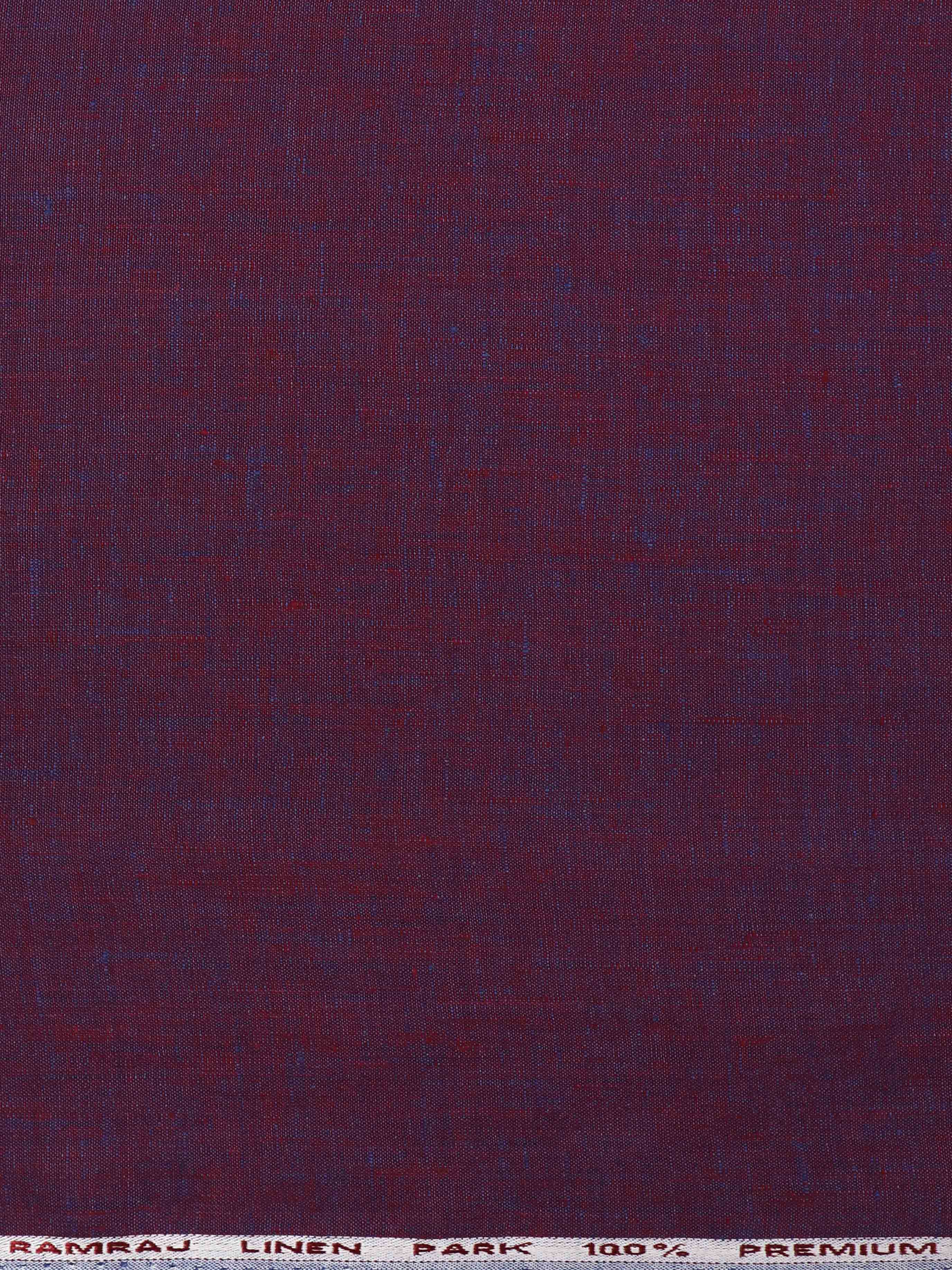 Pure Linen Colour Plain Shirt Fabric Dark Purple Irish 8080-Zoom view