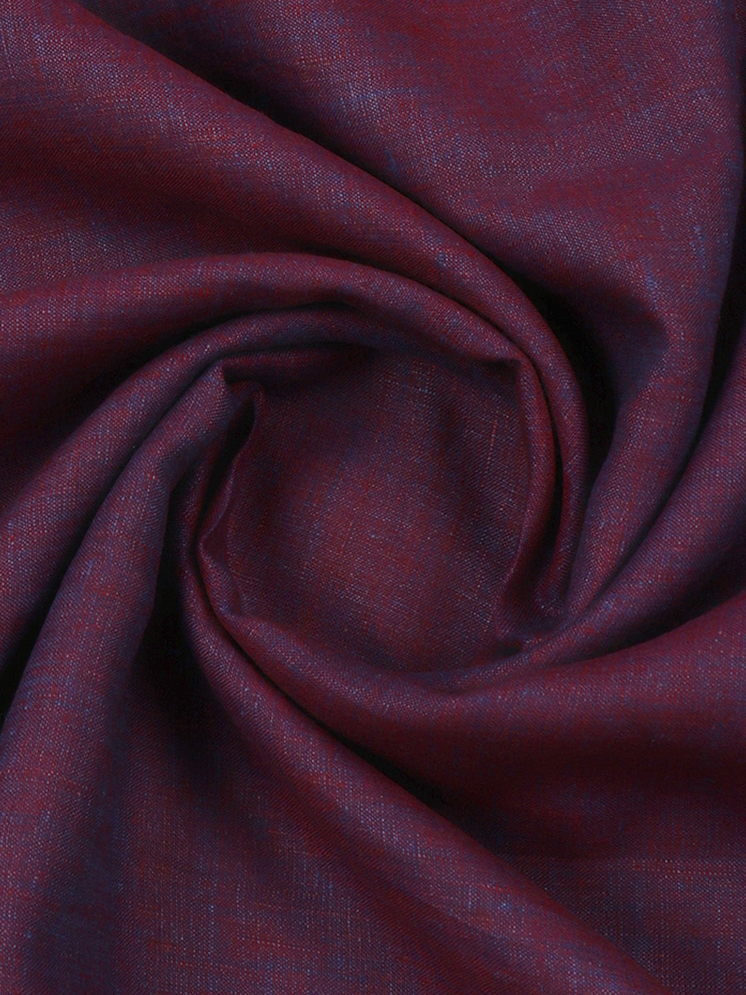 Pure Linen Colour Plain Shirt Fabric Dark Purple Irish 8080