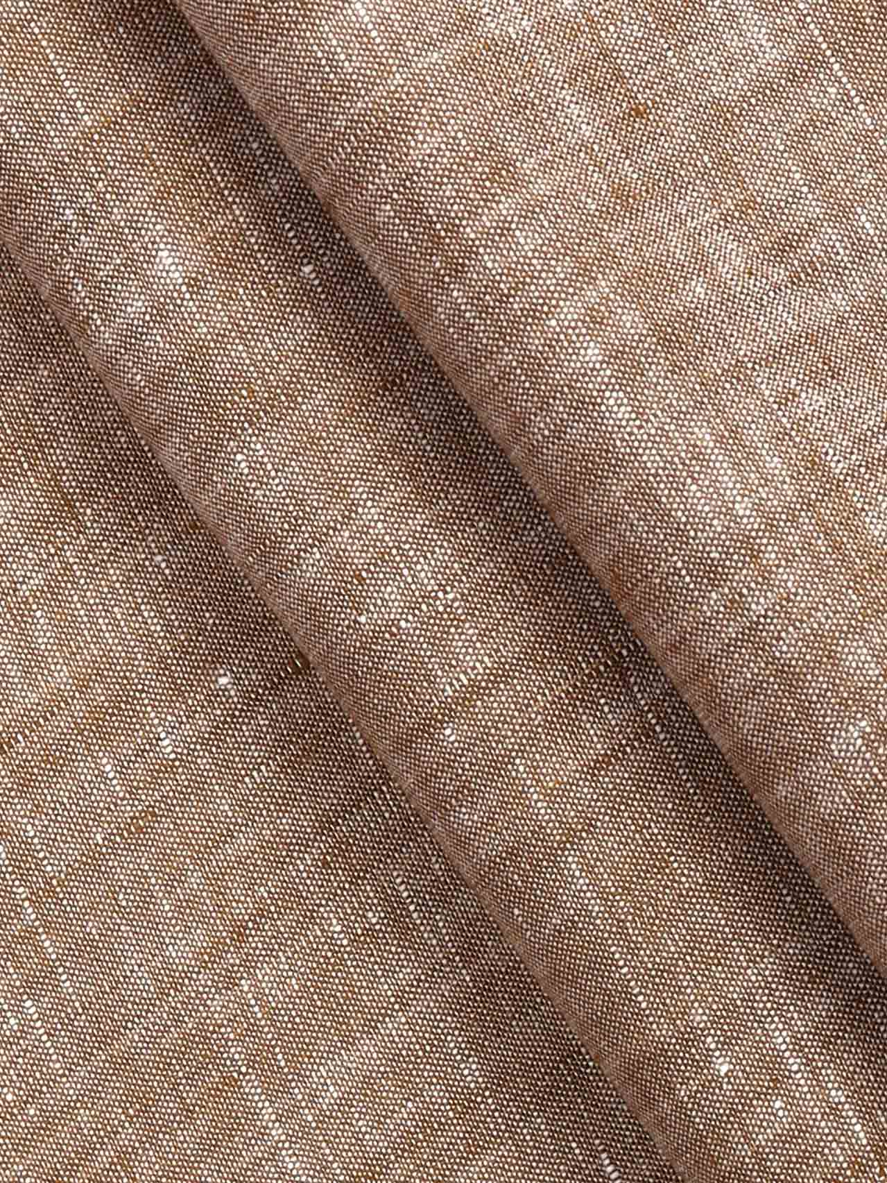 Pure Linen Colour Plain Shirt Fabric Brown Irish 8080=Pattern view