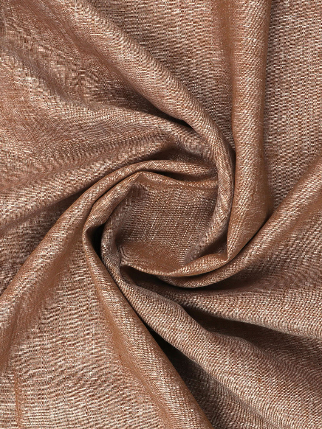 Pure Linen Colour Plain Shirt Fabric Brown Irish 8080