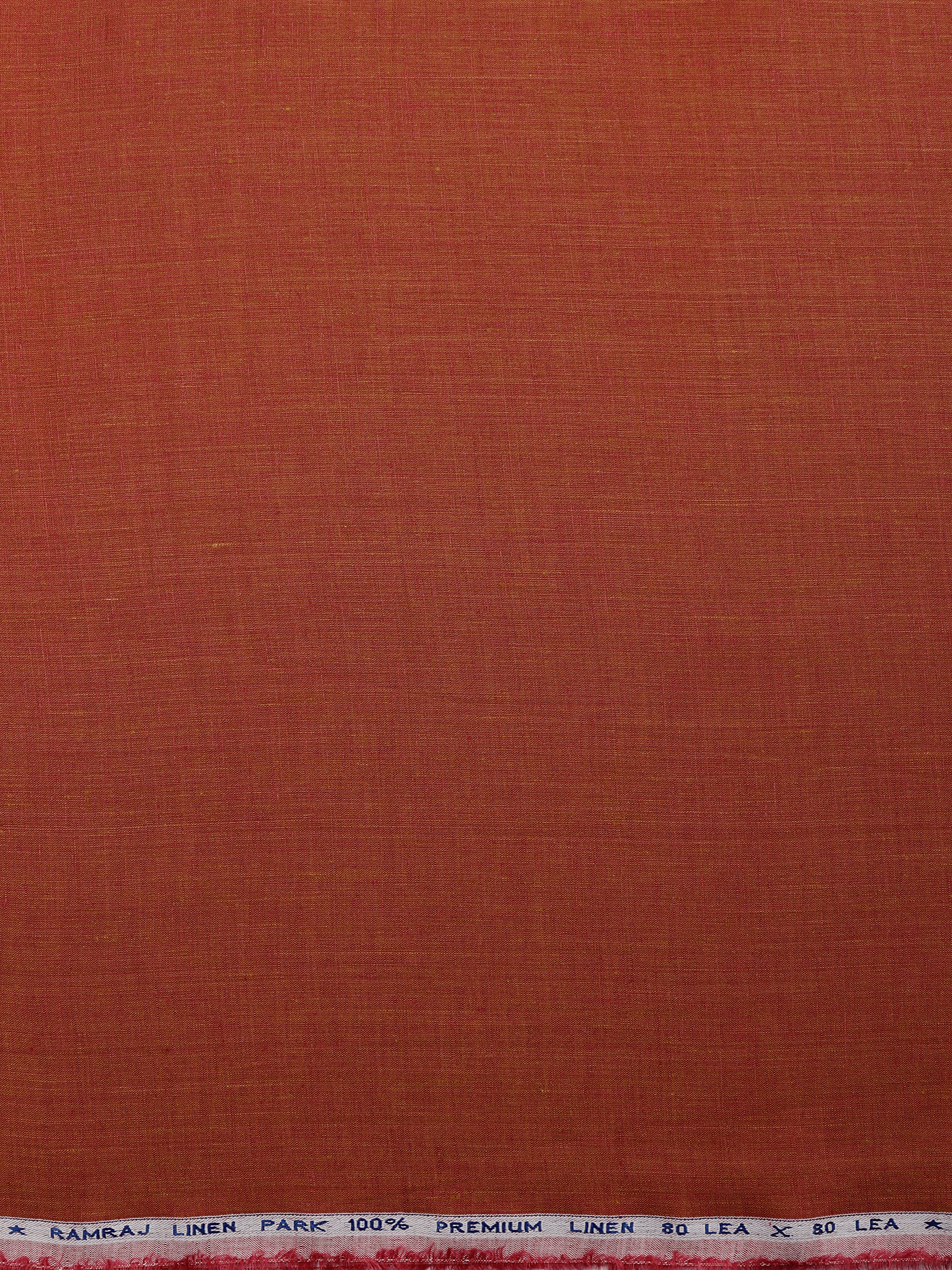 Pure Linen Colour Plain Shirt Fabric Brownish Red Irish 8080-Zoom view