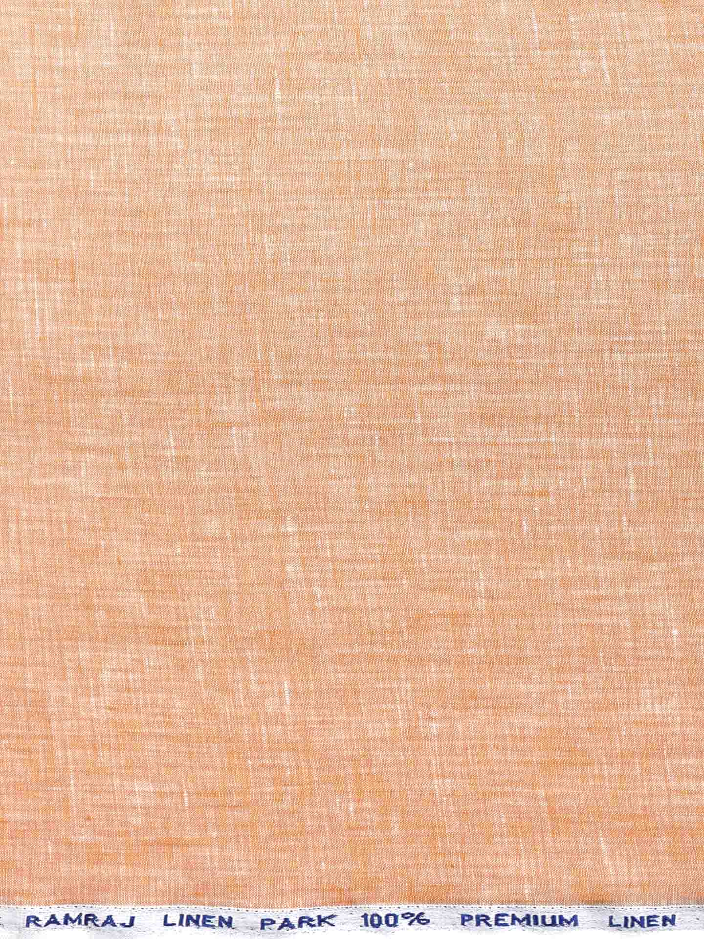 Pure Linen Colour Plain Shirt Fabric Orange Irish 8080-Zoom view