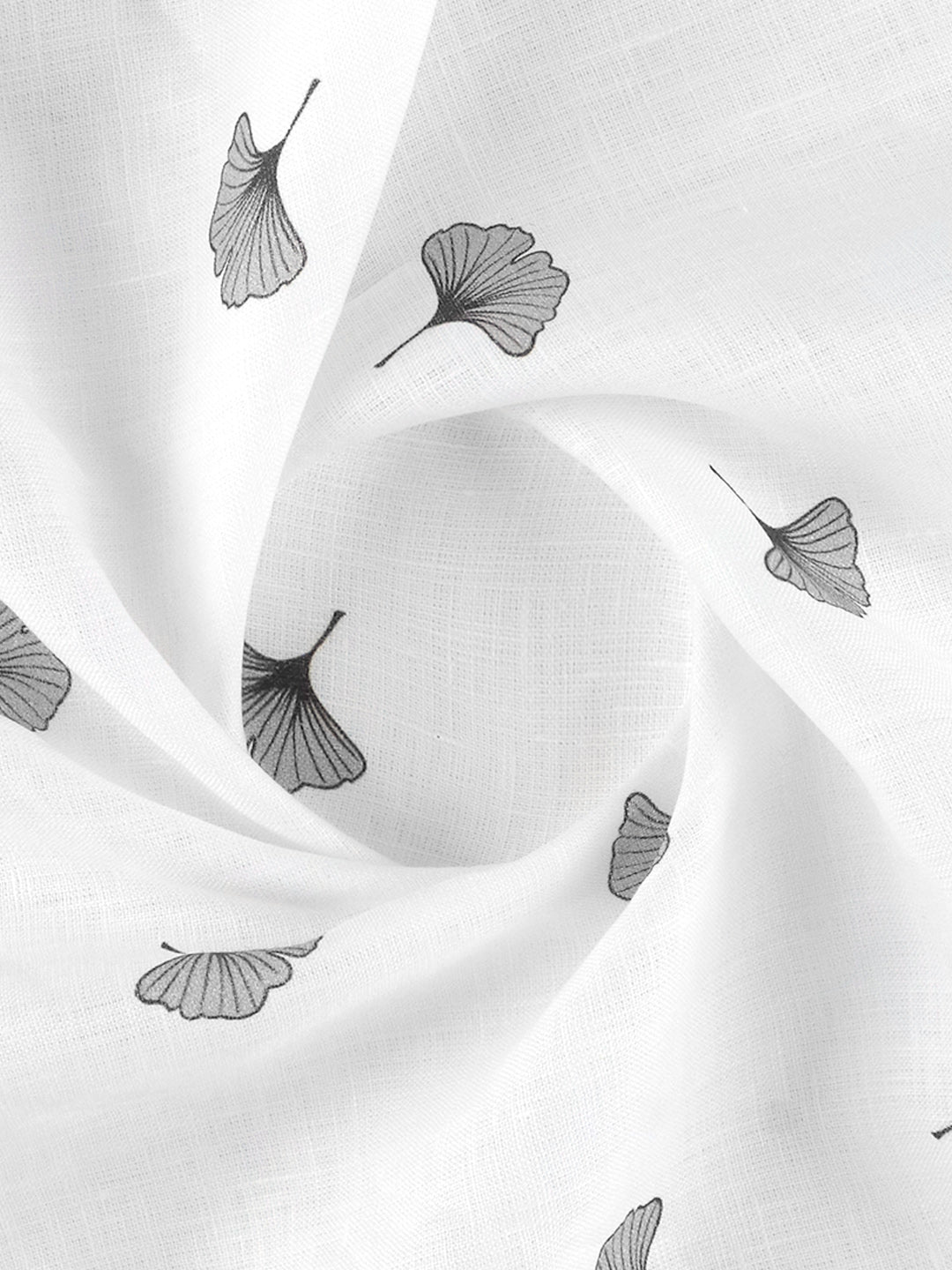 Men 100% Premium Linen White Printed Shirt Fabric Fortuner