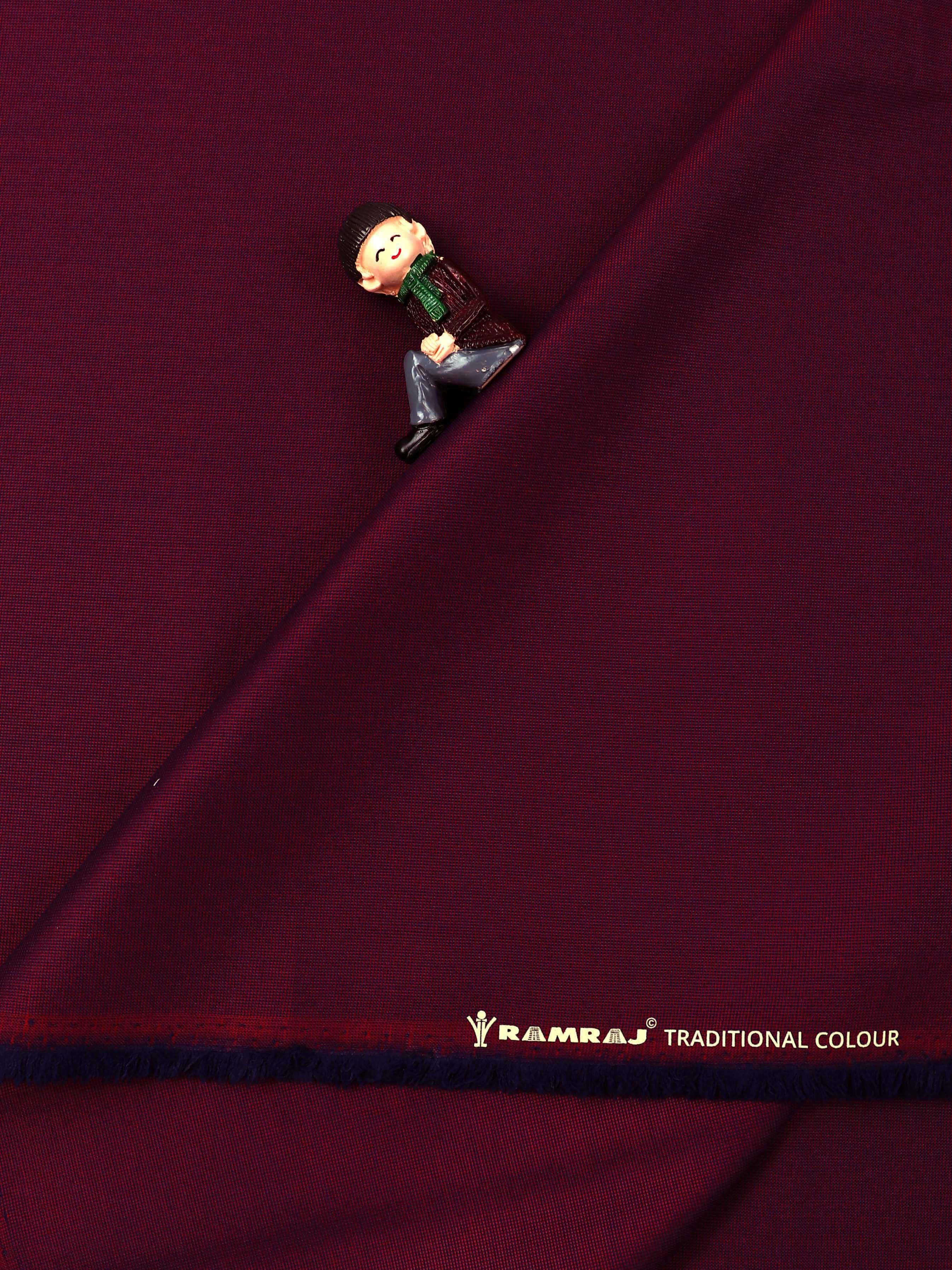 Cotton Mixed Plain Shirt Fabric Purple Vaibhav-Doublew side view