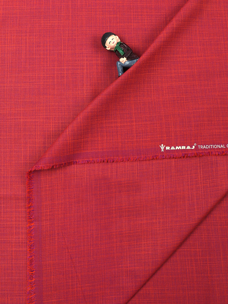 Cotton Red Colour Check Shirt Fabric Infinity
