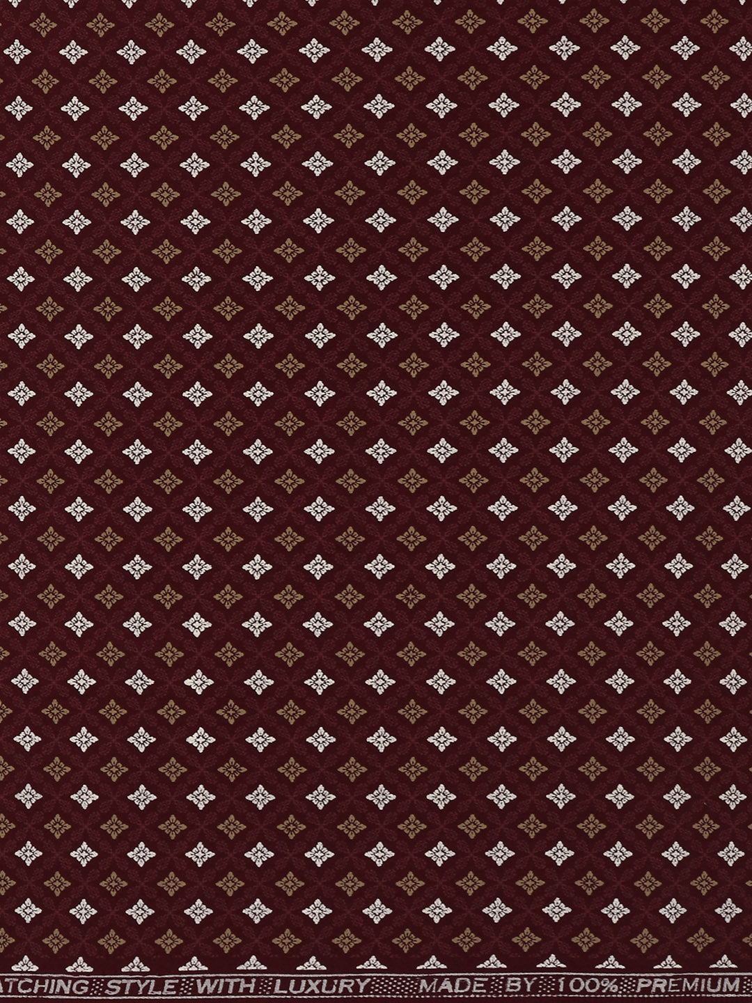Men 100% Cotton Maroon Printed Shirt Fabric Capital