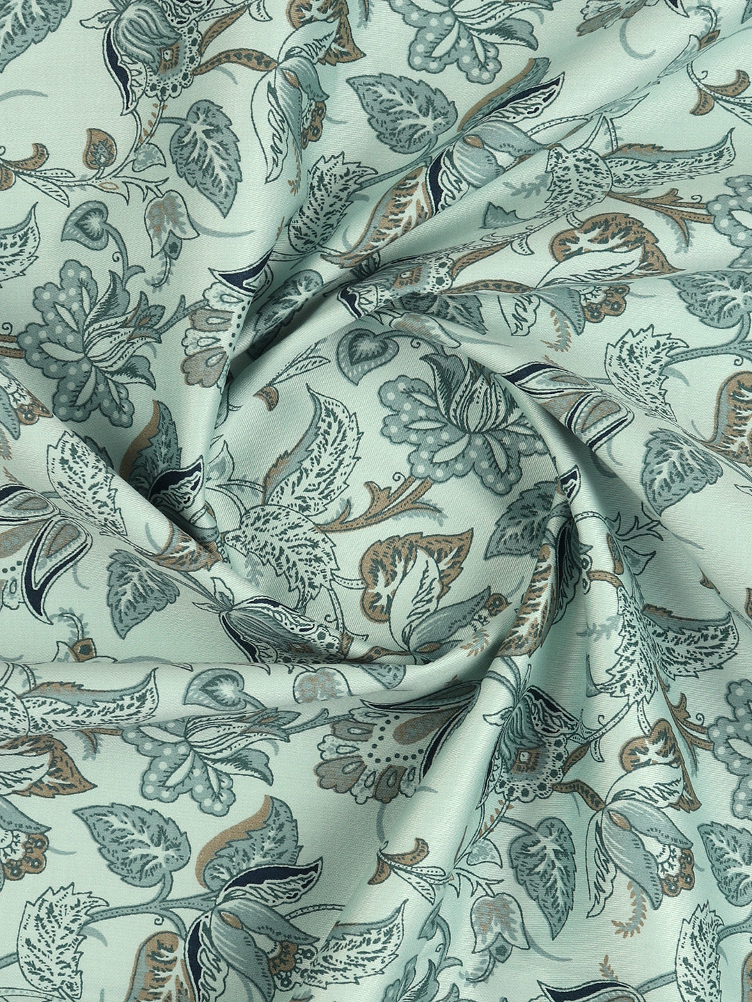 Men 100% Cotton Green Printed Shirt Fabric Oslo