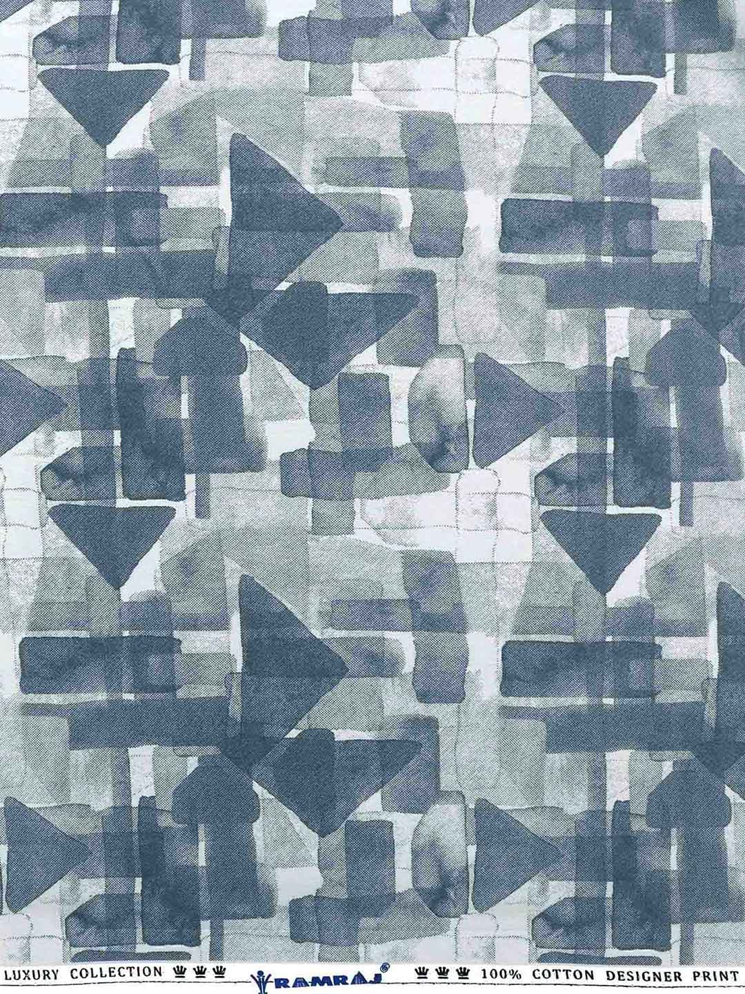 100% Cotton Grey & White Printed Shirt Fabric Alpha - Zoom view