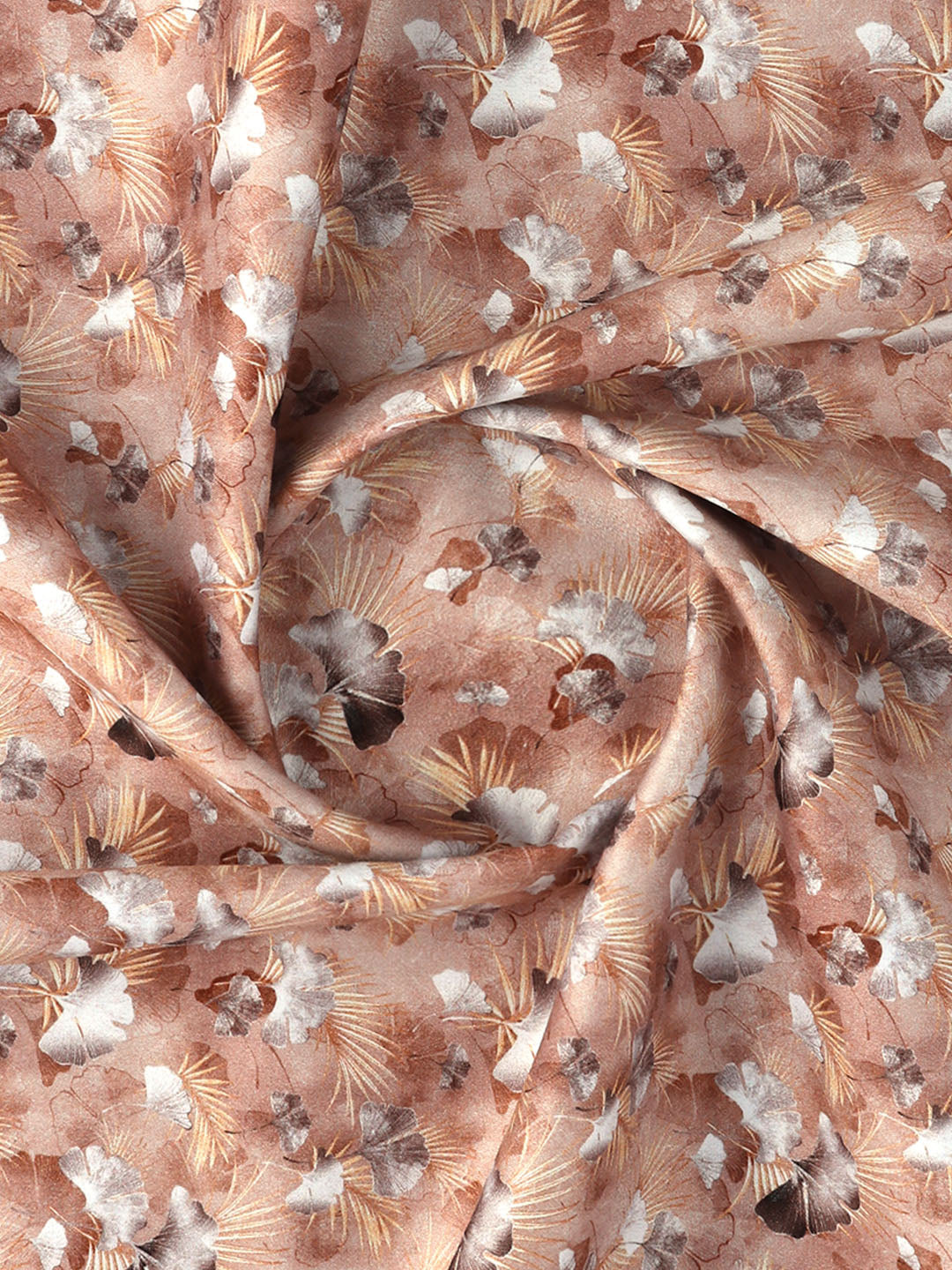 Men Cotton Blend Peach Printed Shirt Fabric Savoy