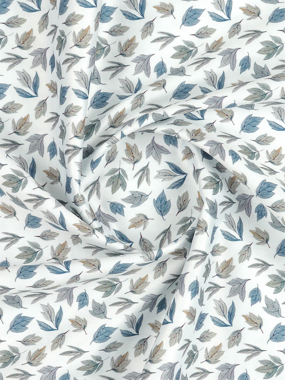 Men Cotton Blend White Printed Shirt Fabric Savoy