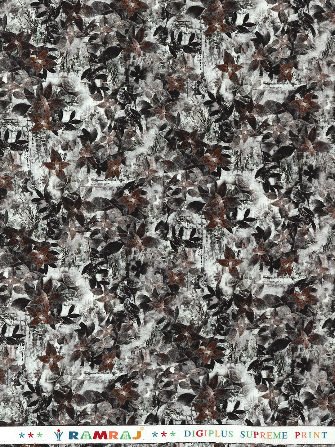 Men Cotton Blend Black Printed Shirt Fabric Savoy