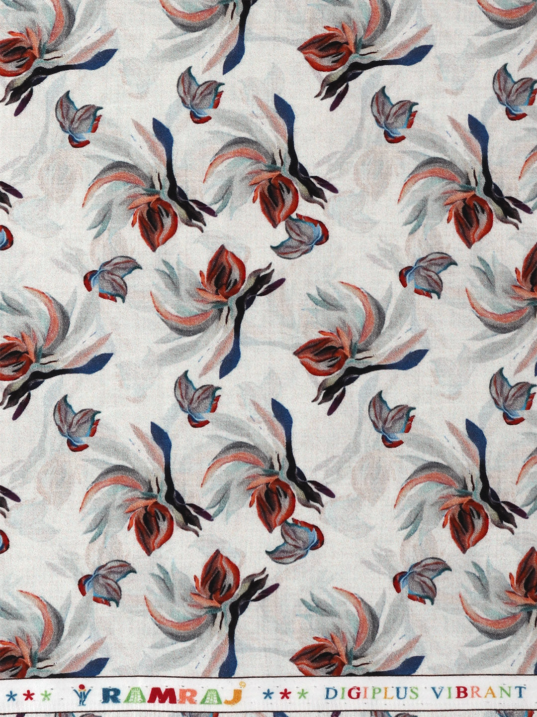 Men Cotton Blend Cream Printed Shirt Fabric Savoy Print