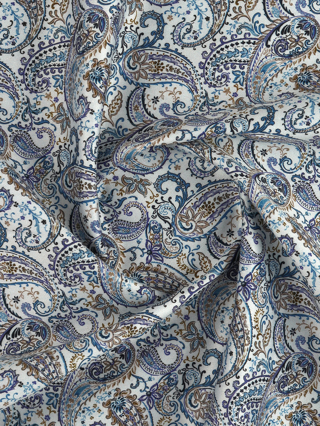 Men Cotton Blend Printed Shirt Fabric Blue Savoy Print