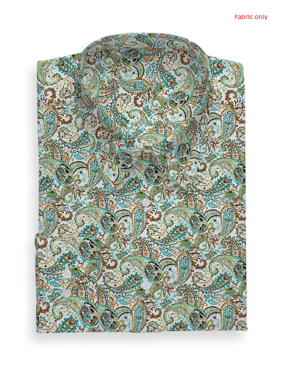 Men Cotton Blend Green Printed Shirt Fabric Savoy Print