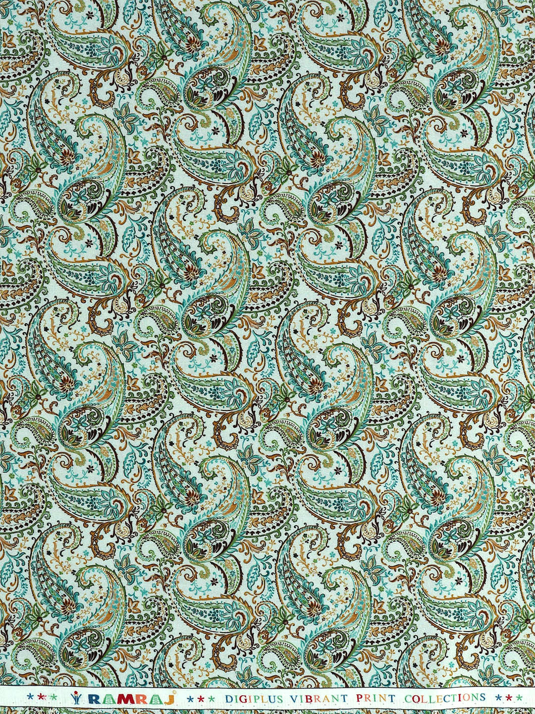 Men Cotton Blend Green Printed Shirt Fabric Savoy Print