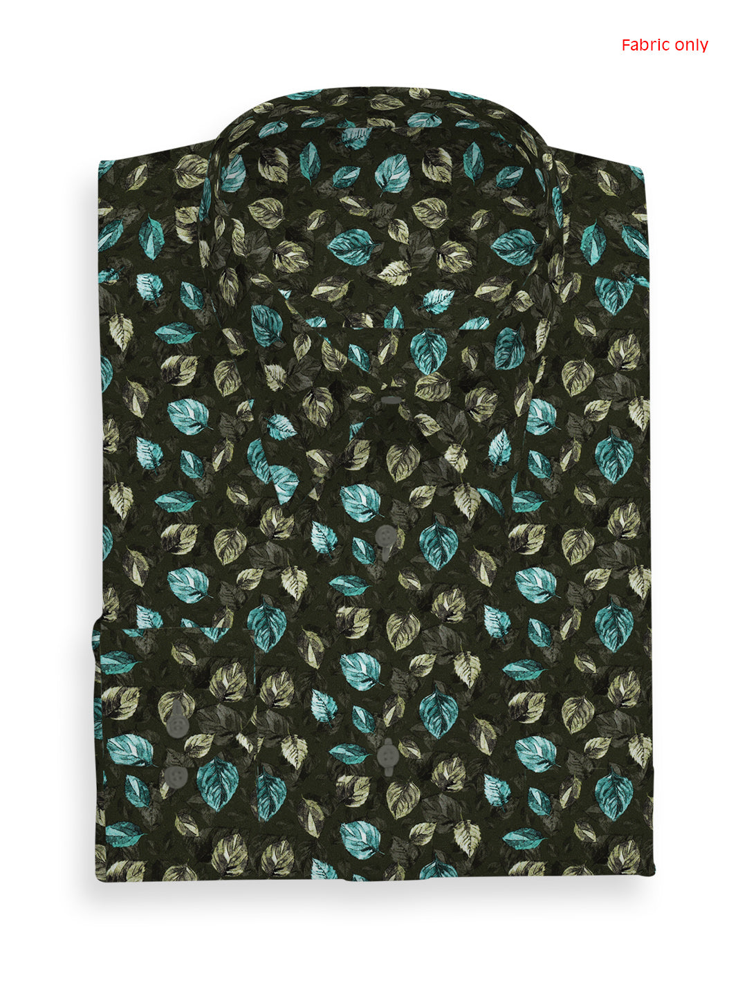 Men Cotton Blend Green Leaf Printed Shirt Fabric Savoy Print