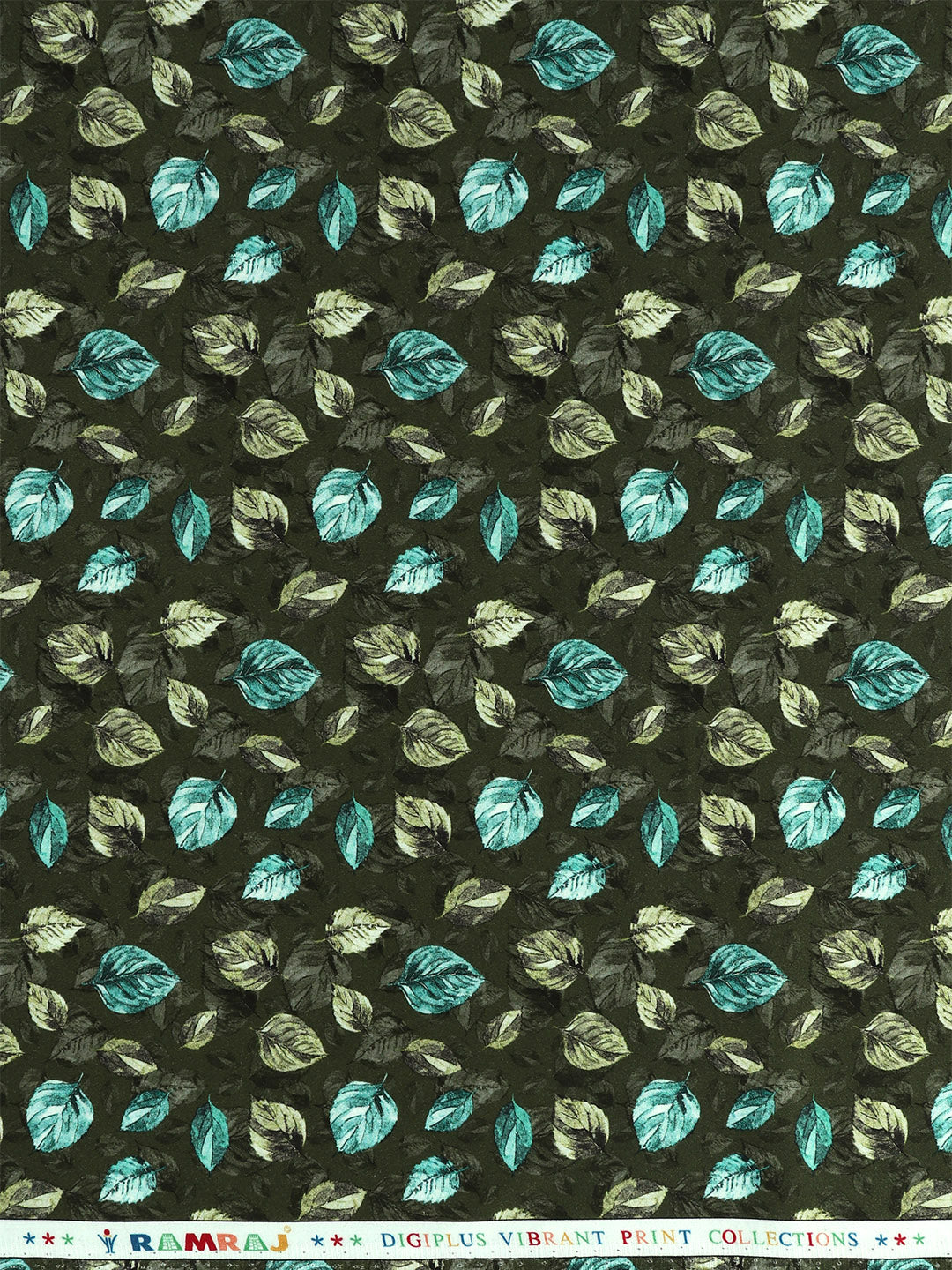 Men Cotton Blend Green Leaf Printed Shirt Fabric Savoy Print