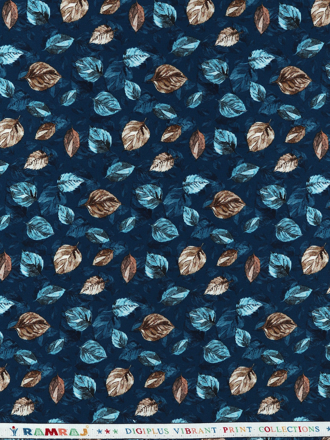 Men Cotton Blend Dark Blue Printed Shirt Fabric Savoy Print