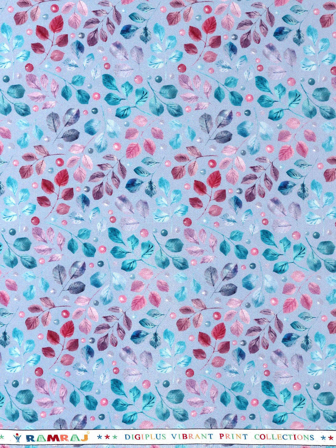 Men Cotton Blend Blue Leaf Printed Shirt Fabric Savoy Print
