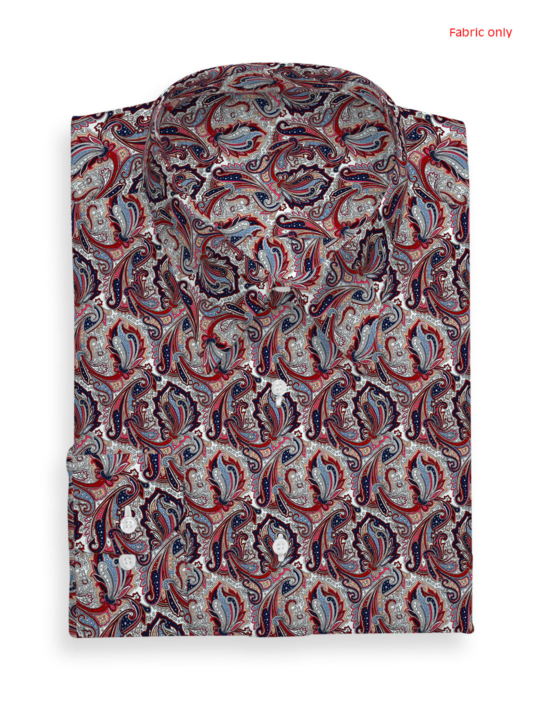 Men Cotton Blend Red Printed Shirt Fabric Savoy Print