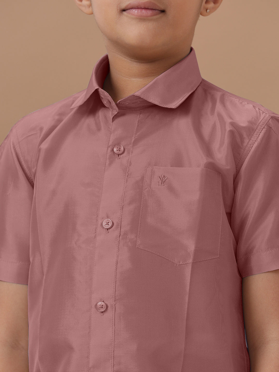 Boys Shirt & Dhoti Set Swayamvara Copper Tone