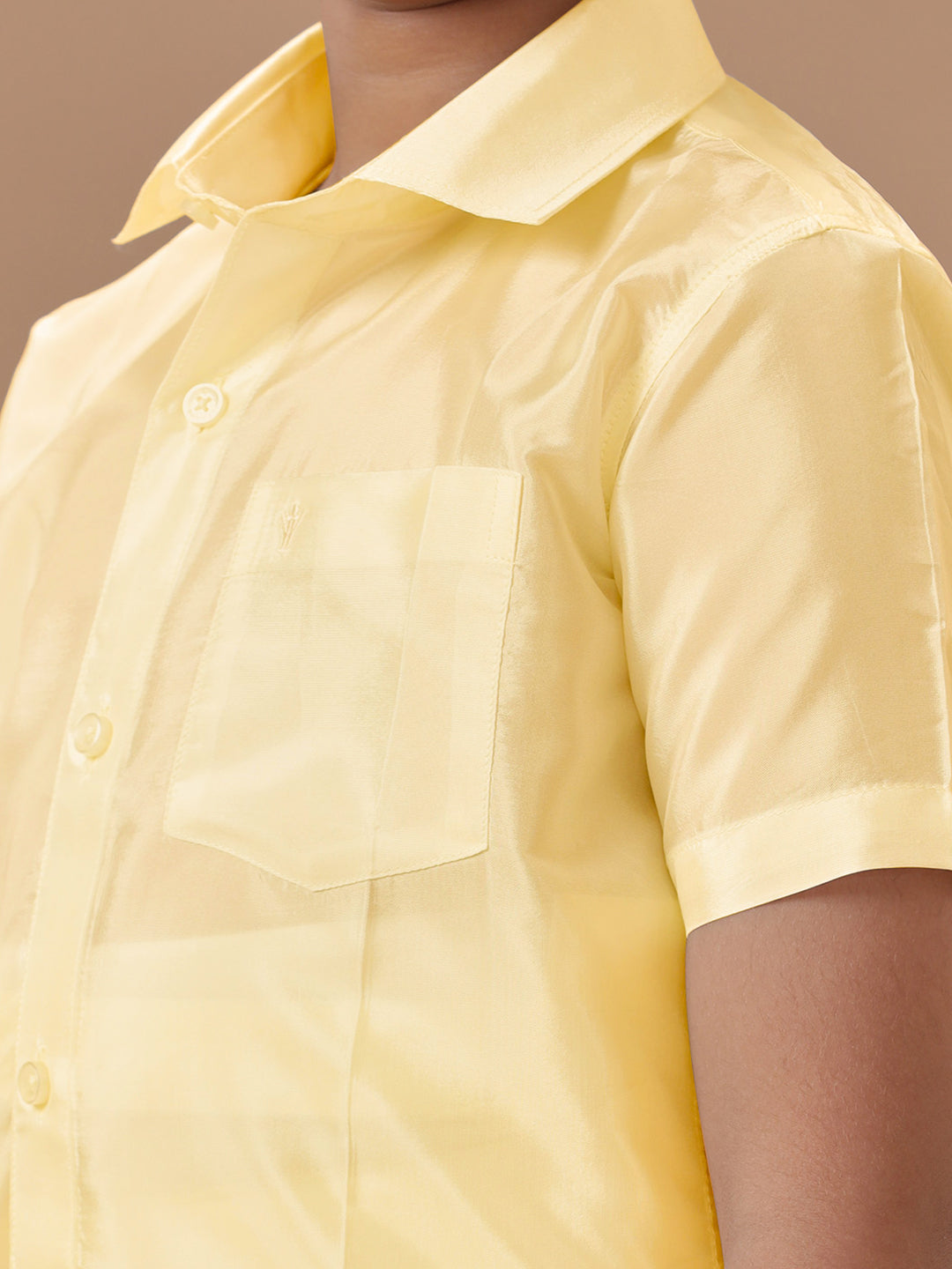 Boys Shirt & Dhoti Set Swayamvara Champagne Sandal