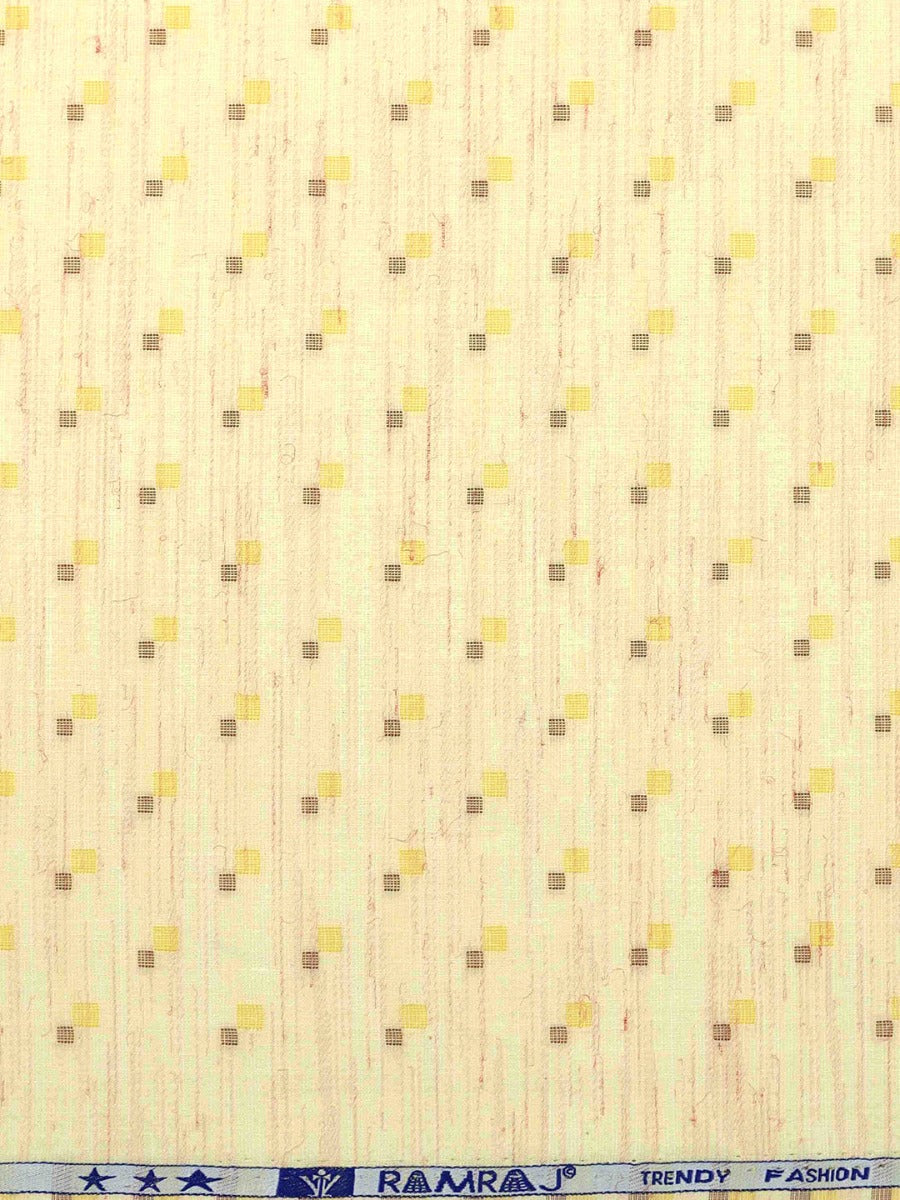 Cotton Yellow Printed Shirting Fabric Galaxy Art-Zoom view