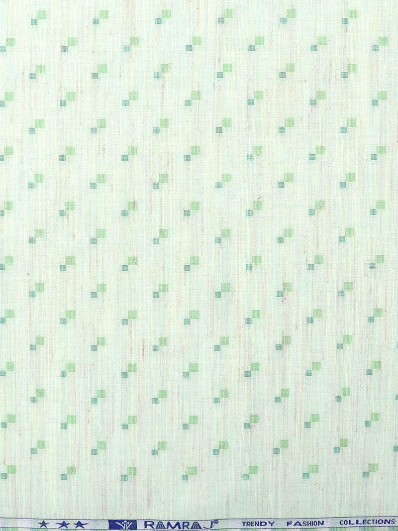 Cotton Green Printed Shirting Fabric Galaxy Art