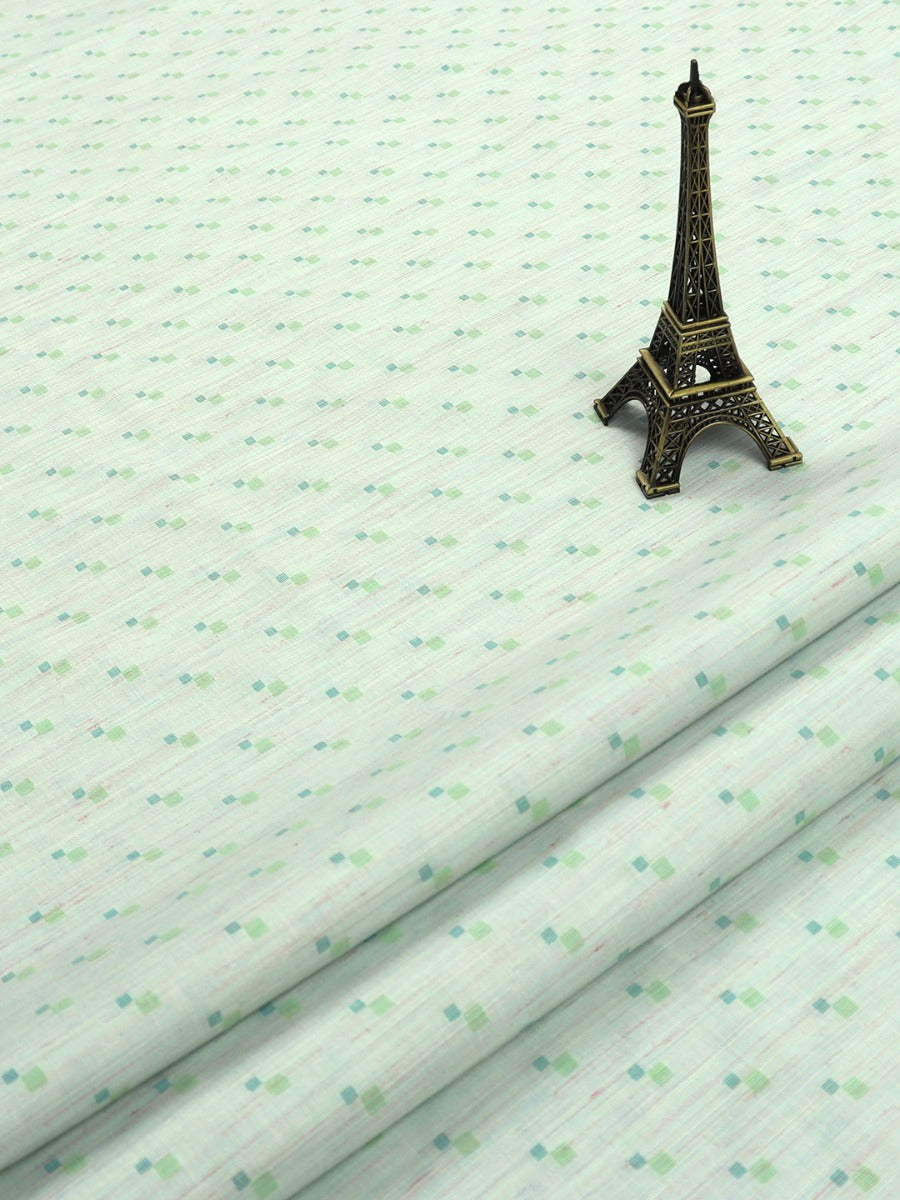 Cotton Green Printed Shirting Fabric Galaxy Art-Close view