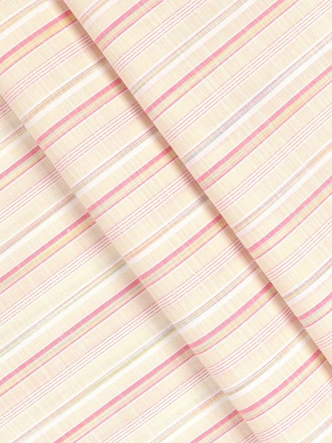Cotton Blend Sandal & Pink Colour Striped Shirt Fabric Elight Gold-Close view