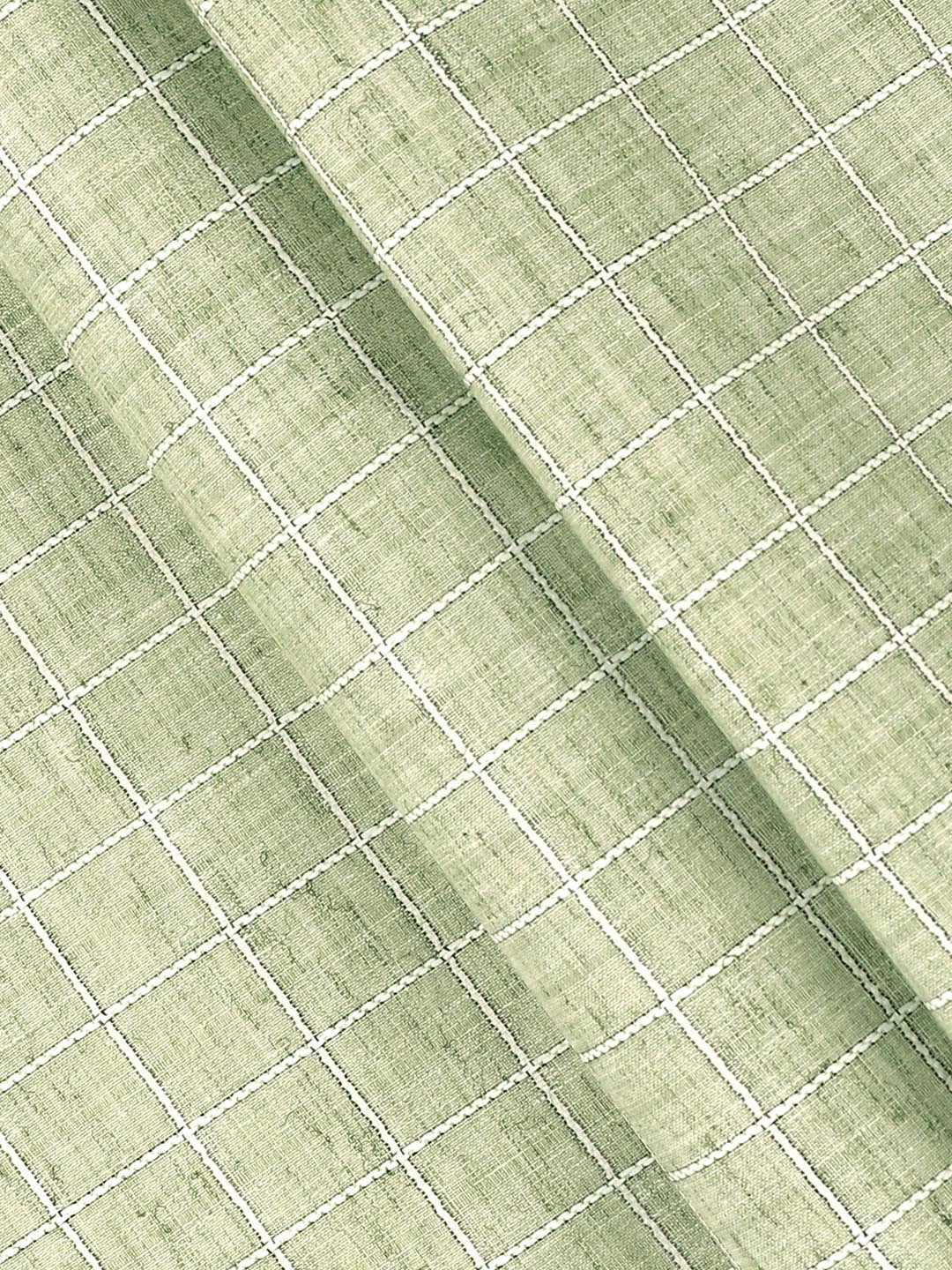 Cotton Rich Checked Green Shirt Fabric Galaxy Art