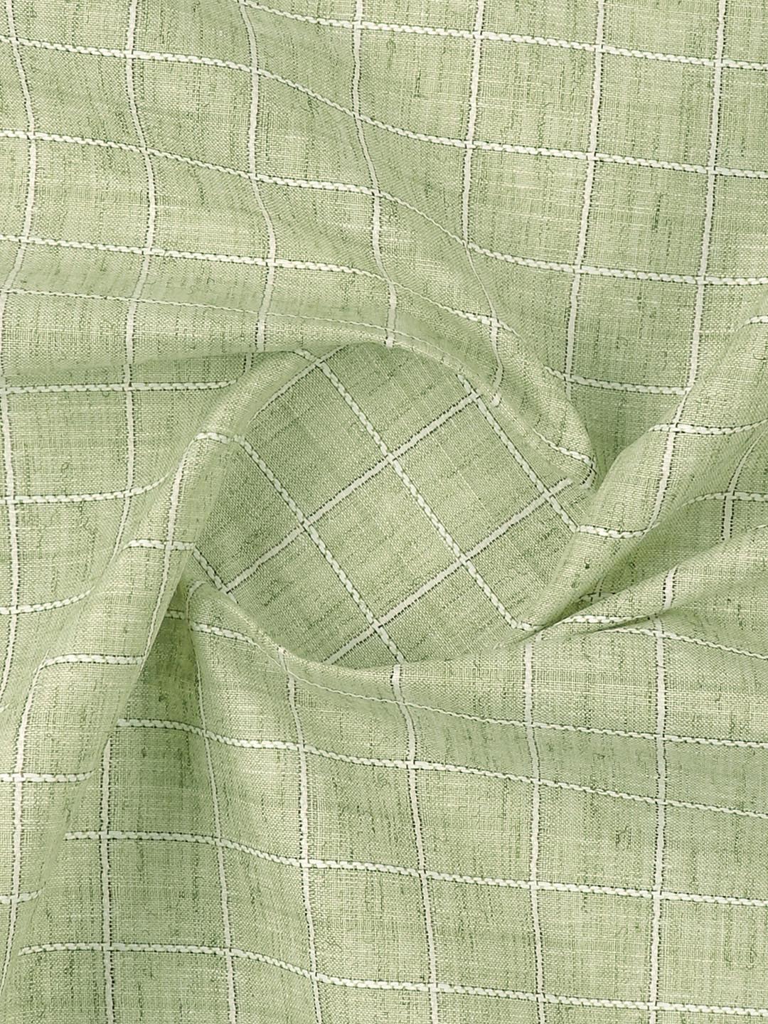 Cotton Rich Checked Green Shirt Fabric Galaxy Art