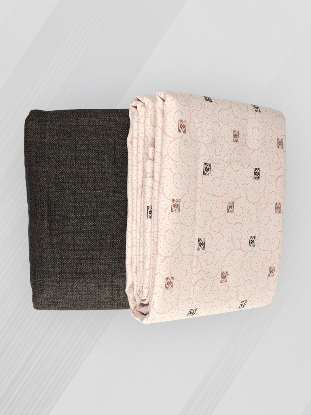 Men Cotton Blend Printed Pink Shirting & Brown Suiting Gift Box ME203