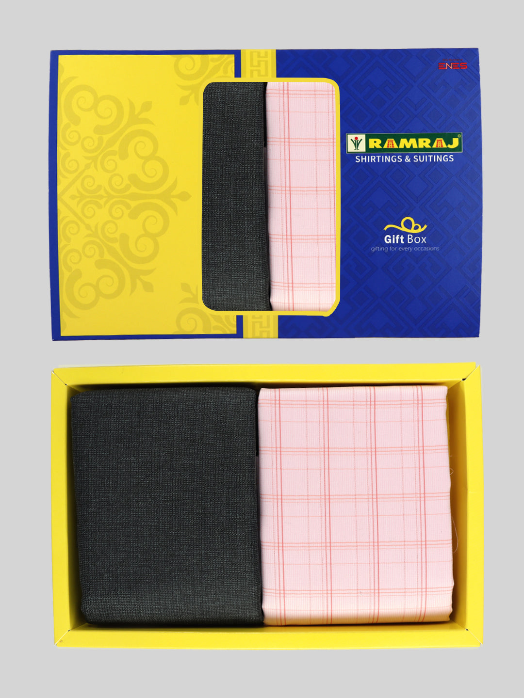 Men Cotton Blend  Checked Shirting & Suiting Gift Box ME210