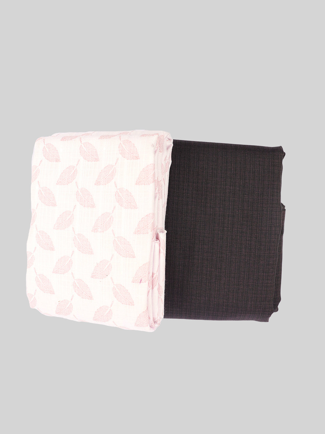 Cotton Blend Printed Pink With Black Colour Shirting & Suiting Gift Box Combo ME131