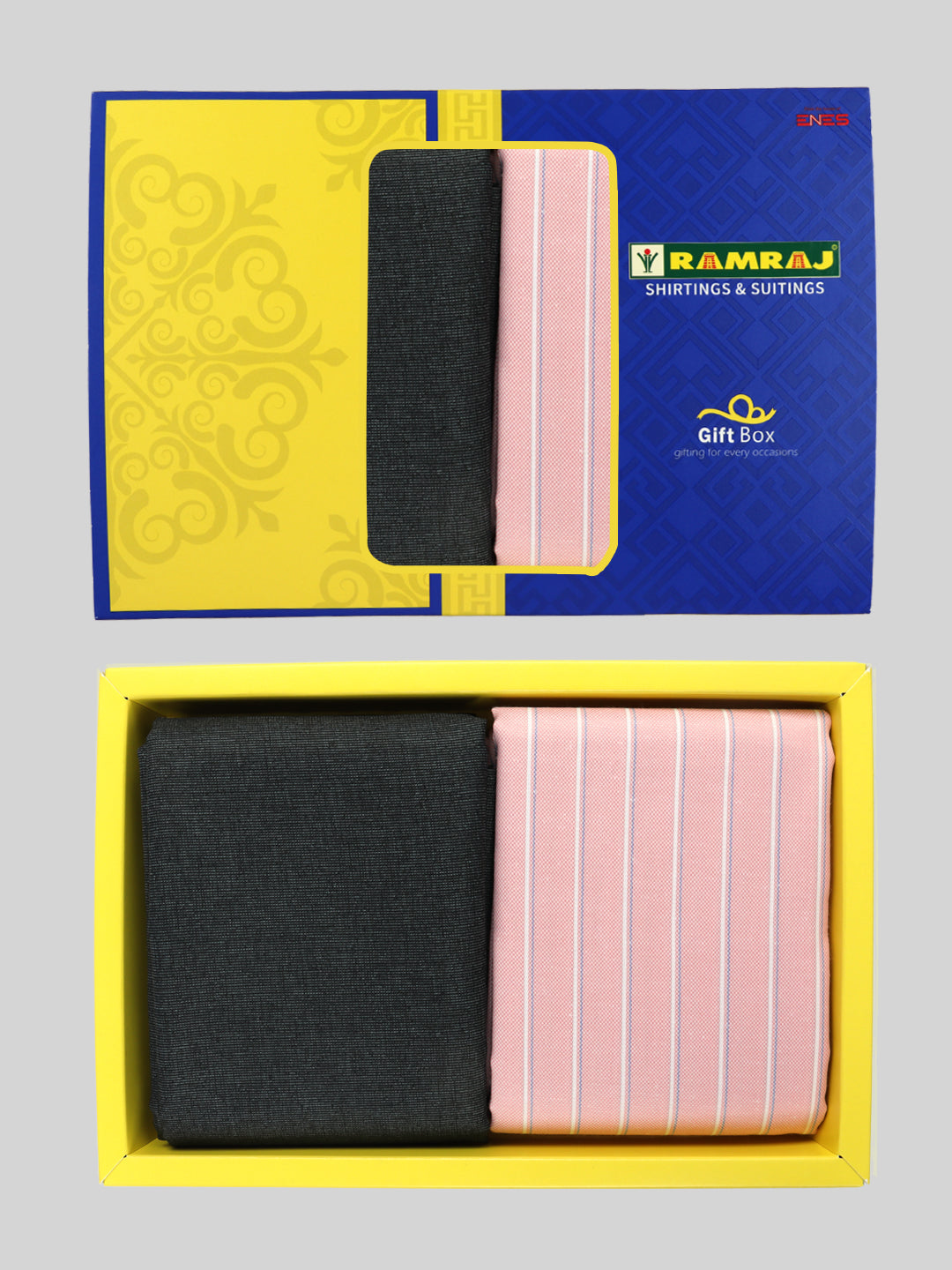 Men Cotton Blend Striped Shirting & Suiting Gift Box ME207