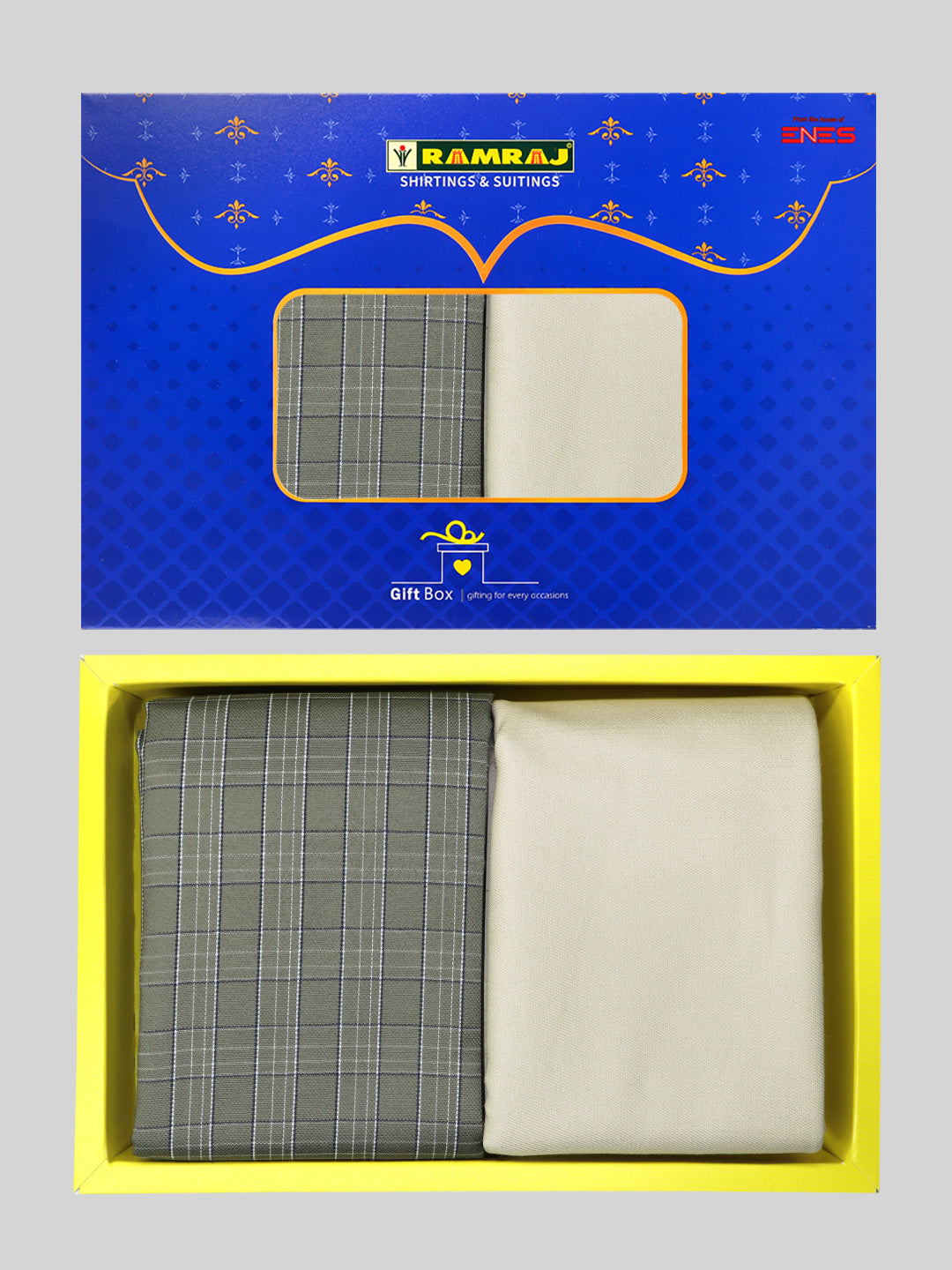 Men Cotton Checked Shirting & Suiting Gift Box ME184