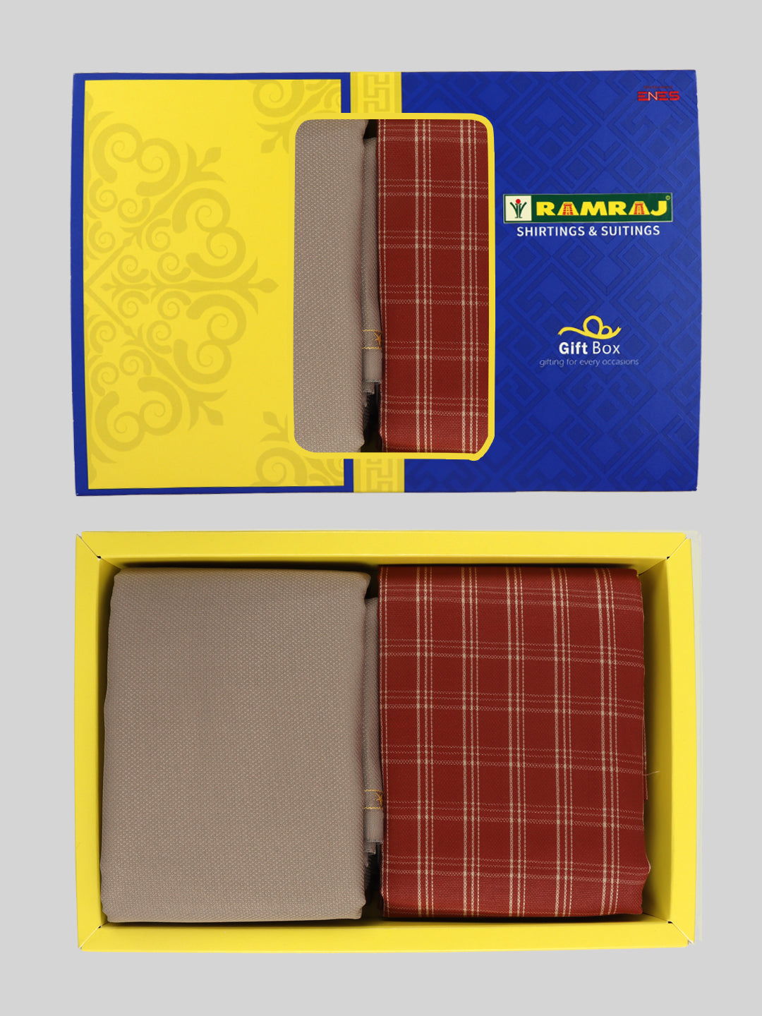 Men Cotton Blend Checked Shirting & Suiting Gift Box ME213