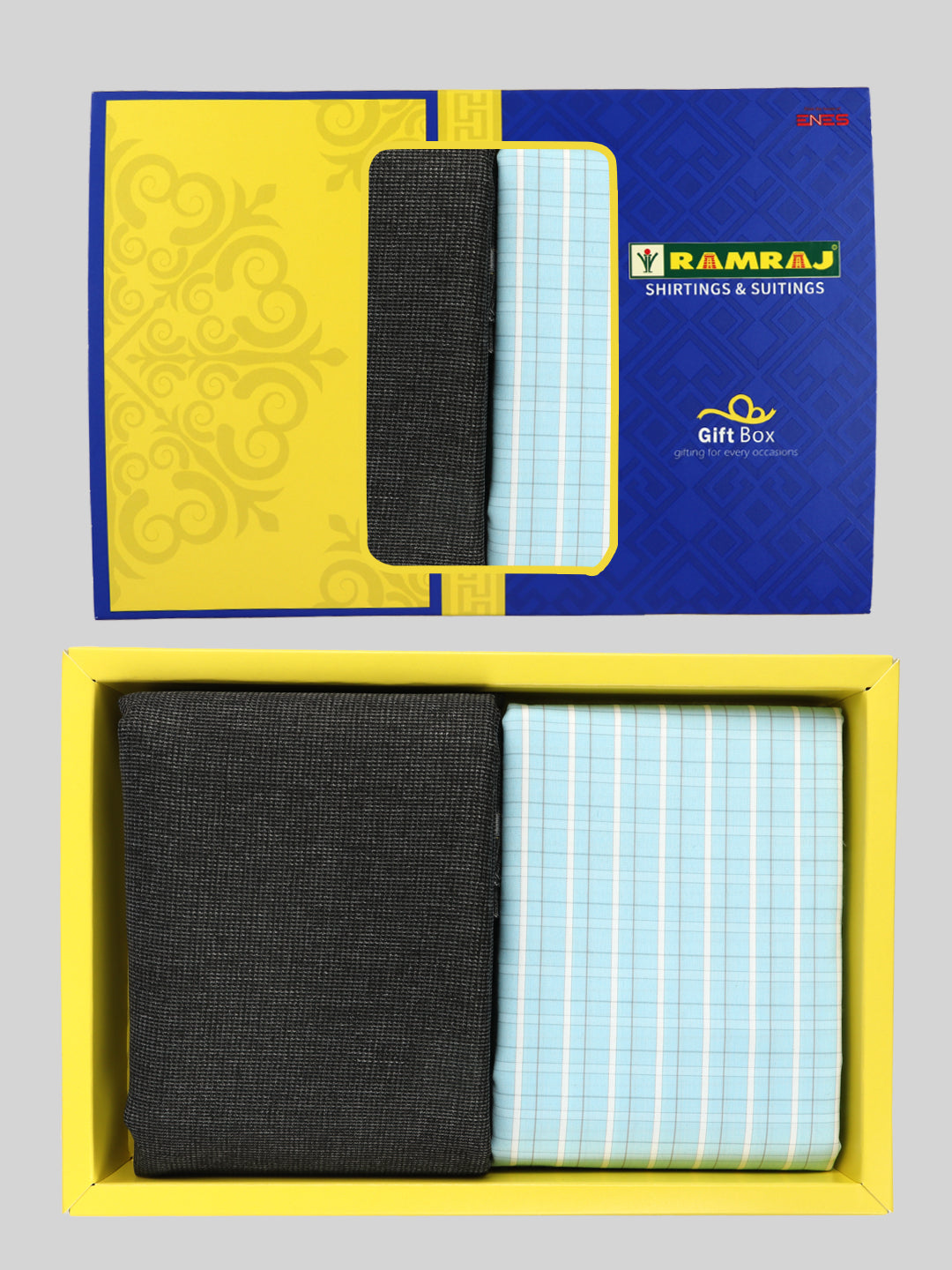 Men Cotton Blend Checked Shirting & Suiting Gift Box ME214