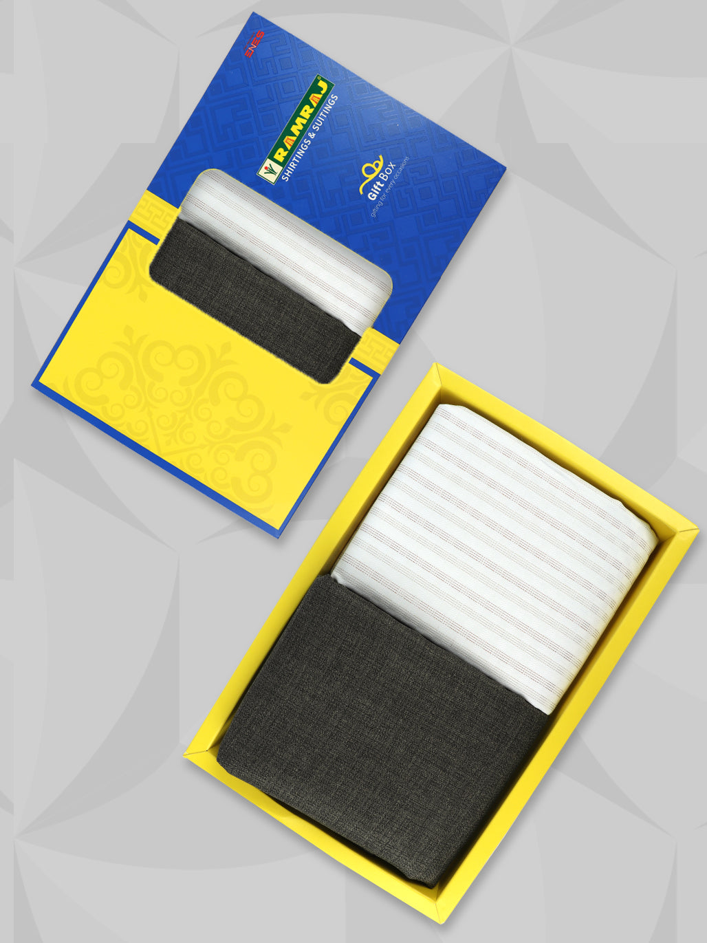 Men Cotton Blend Striped Shirting & Suiting Gift Box ME227