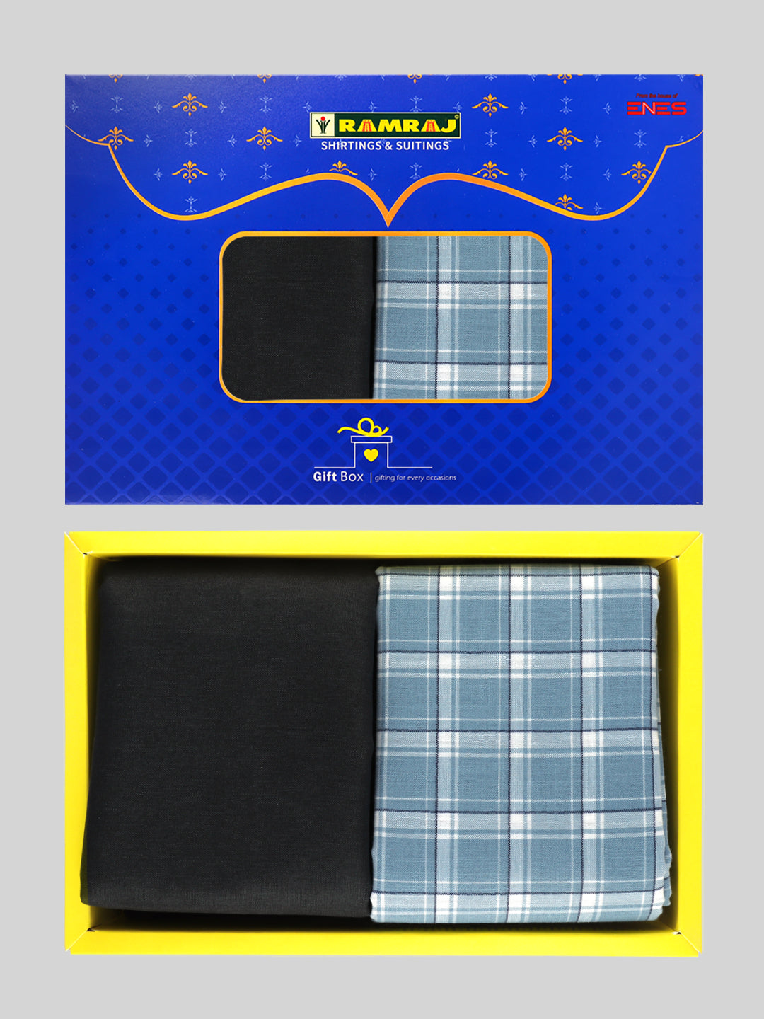 Men Cotton Checked Shirting & Suiting Gift Box ME190