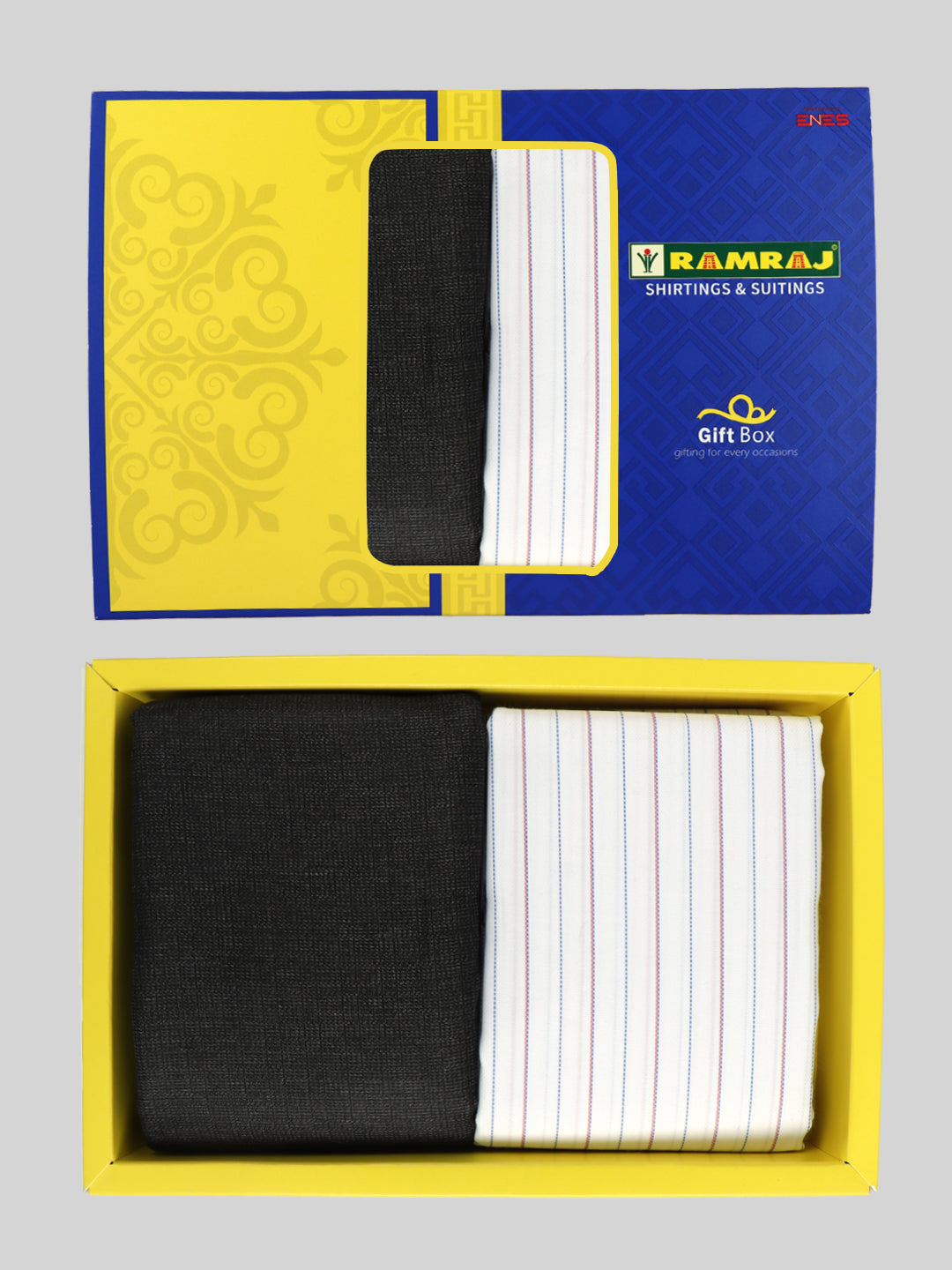 Men Cotton Blend Striped Shirting & Suiting Gift Box ME208